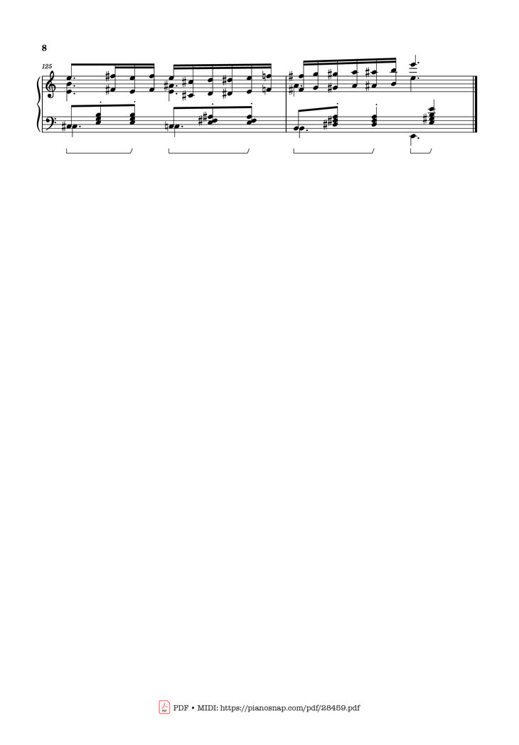 Page 8 of the piano sheet music PDF - Waltz from Masquerade Piano by Khachaturian Trio