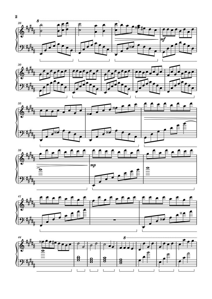 Page 2 of the piano sheet music PDF Piano - VIRGO The Perfectionist Piano by Arr.: Dave