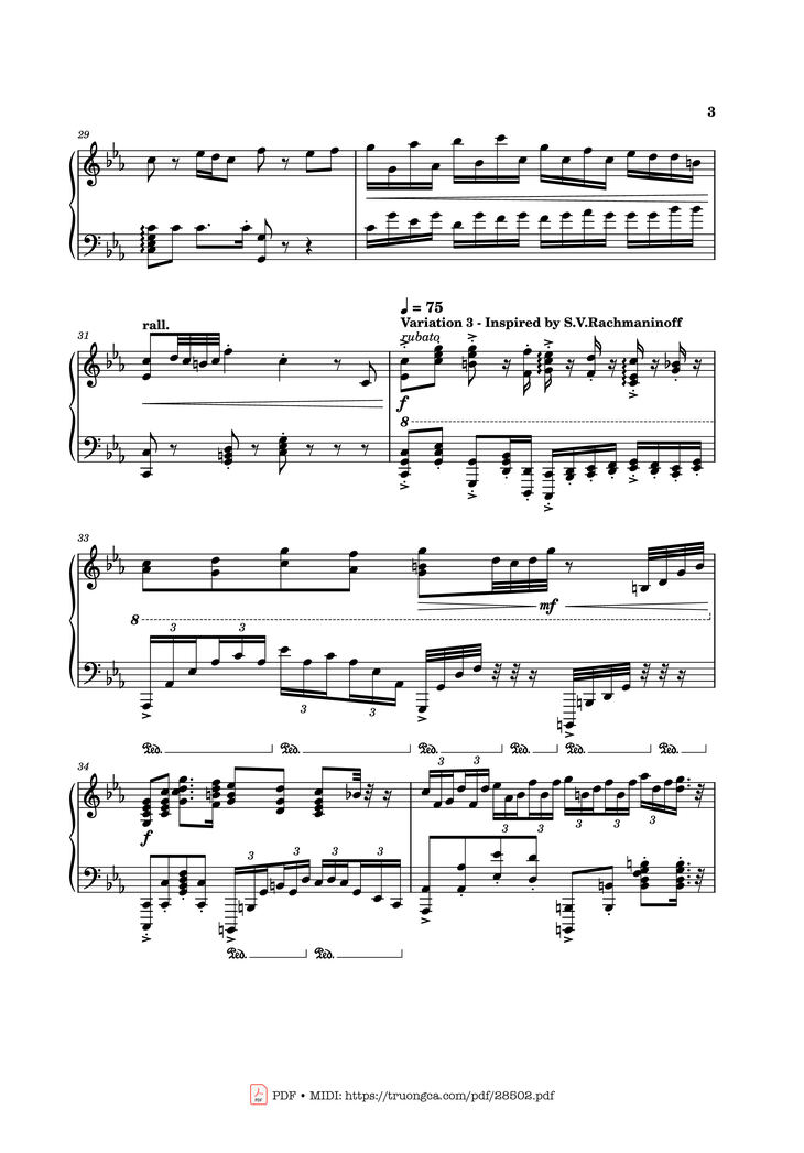 Page 3 of the piano sheet music PDF Piano - God Rest Ye Merry Gentlemen Piano by Richard Pogoson