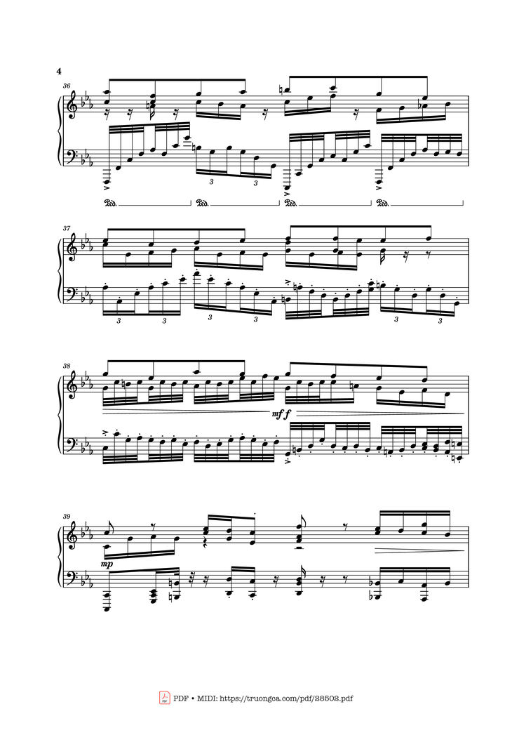 Page 4 of the piano sheet music PDF Piano - God Rest Ye Merry Gentlemen Piano by Richard Pogoson
