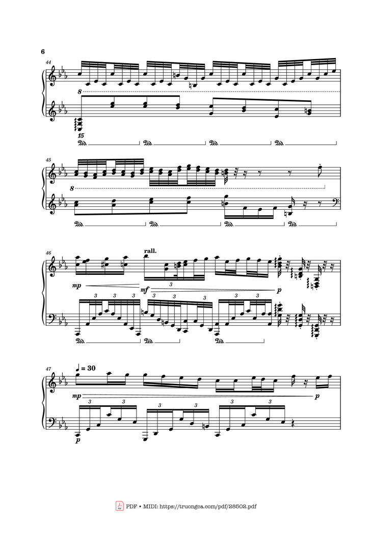 Page 6 of the piano sheet music PDF Piano - God Rest Ye Merry Gentlemen Piano by Richard Pogoson