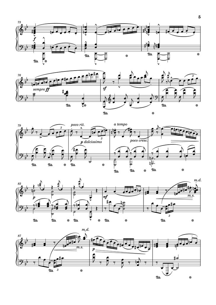 Page 5 of the piano sheet music PDF Piano - Arabesque No. 1 in G Minor Piano by Cécile Chaminade