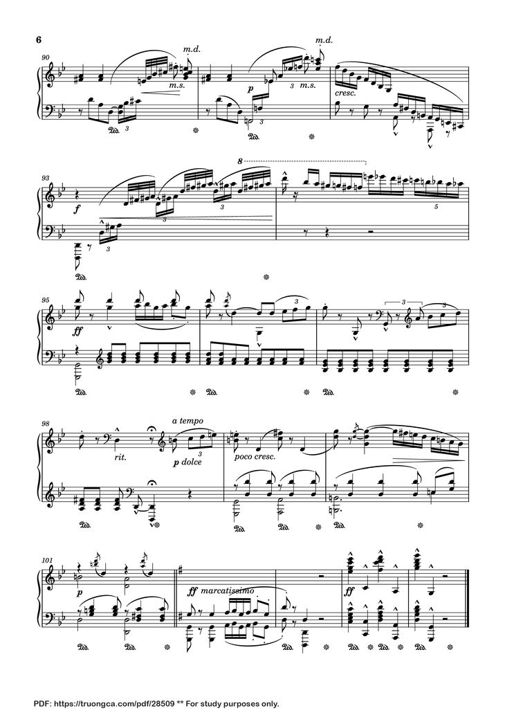 Page 6 of the piano sheet music PDF Piano - Arabesque No. 1 in G Minor Piano by Cécile Chaminade