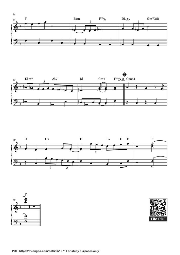 Page 4 of the piano sheet music PDF Piano - Giấc Mơ Thần Tiên (Doraemon OST) Piano by Katsuhiko Kurosu