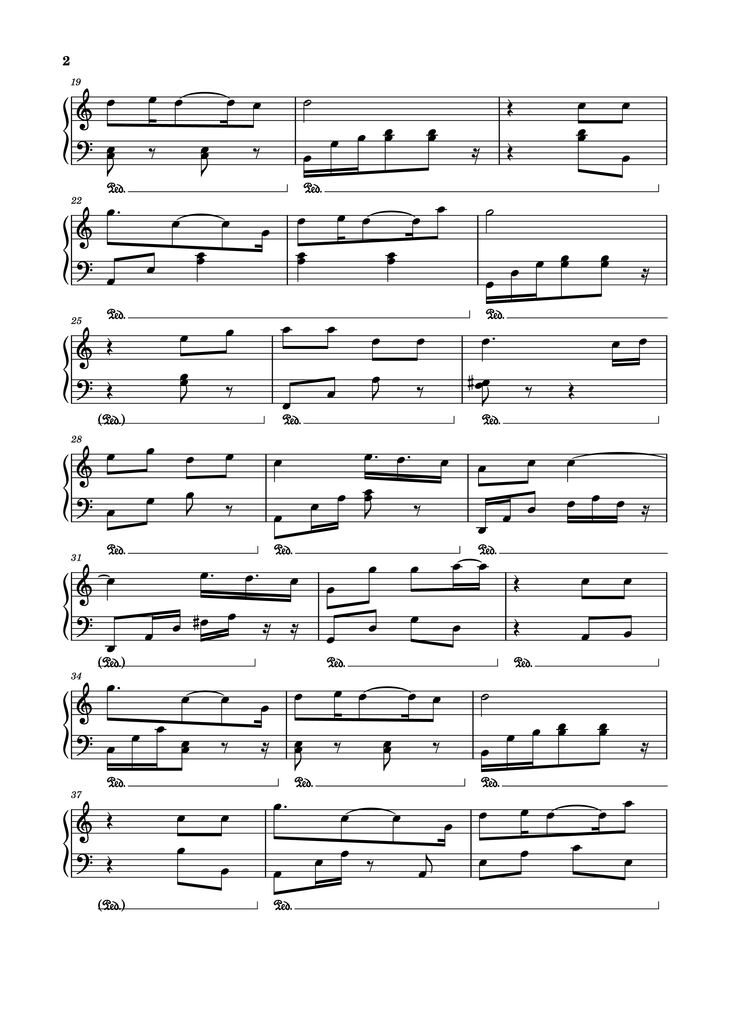 Page 2 of the piano sheet music PDF Piano - Phép màu Piano by MAYDAYs