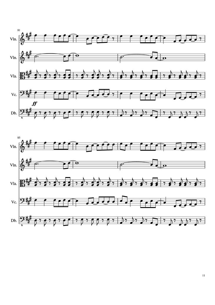 Page 11 of the piano sheet music PDF - Viva la Vida Violin by Oreboy