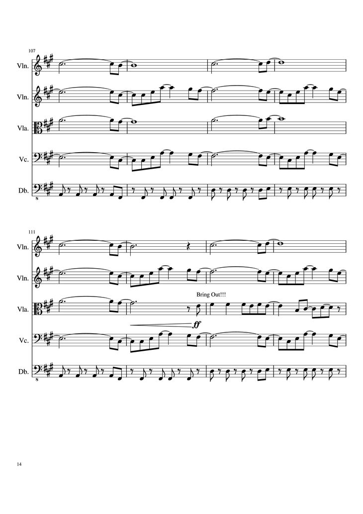 Page 14 of the piano sheet music PDF - Viva la Vida Violin by Oreboy