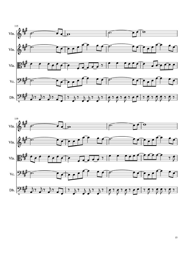 Page 15 of the piano sheet music PDF - Viva la Vida Violin by Oreboy