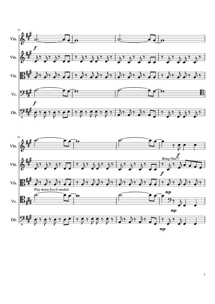 Page 3 of the piano sheet music PDF - Viva la Vida Violin by Oreboy