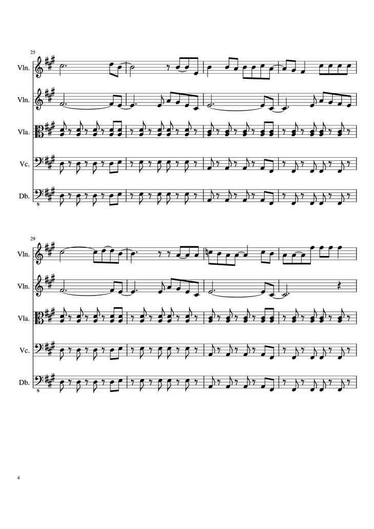 Page 4 of the piano sheet music PDF - Viva la Vida Violin by Oreboy