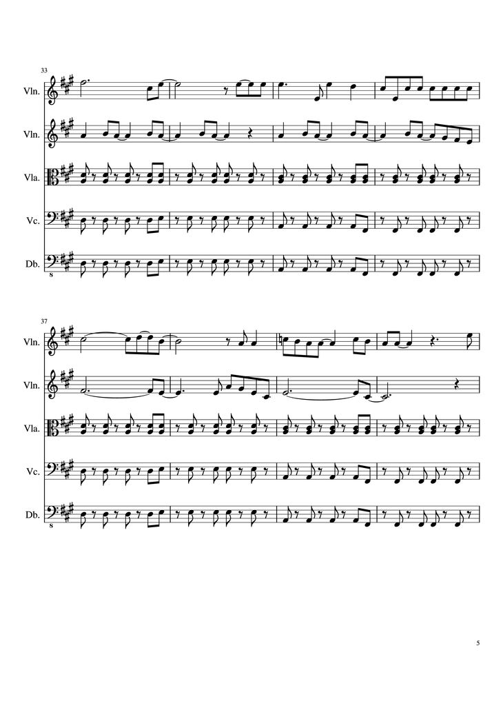 Page 5 of the piano sheet music PDF - Viva la Vida Violin by Oreboy