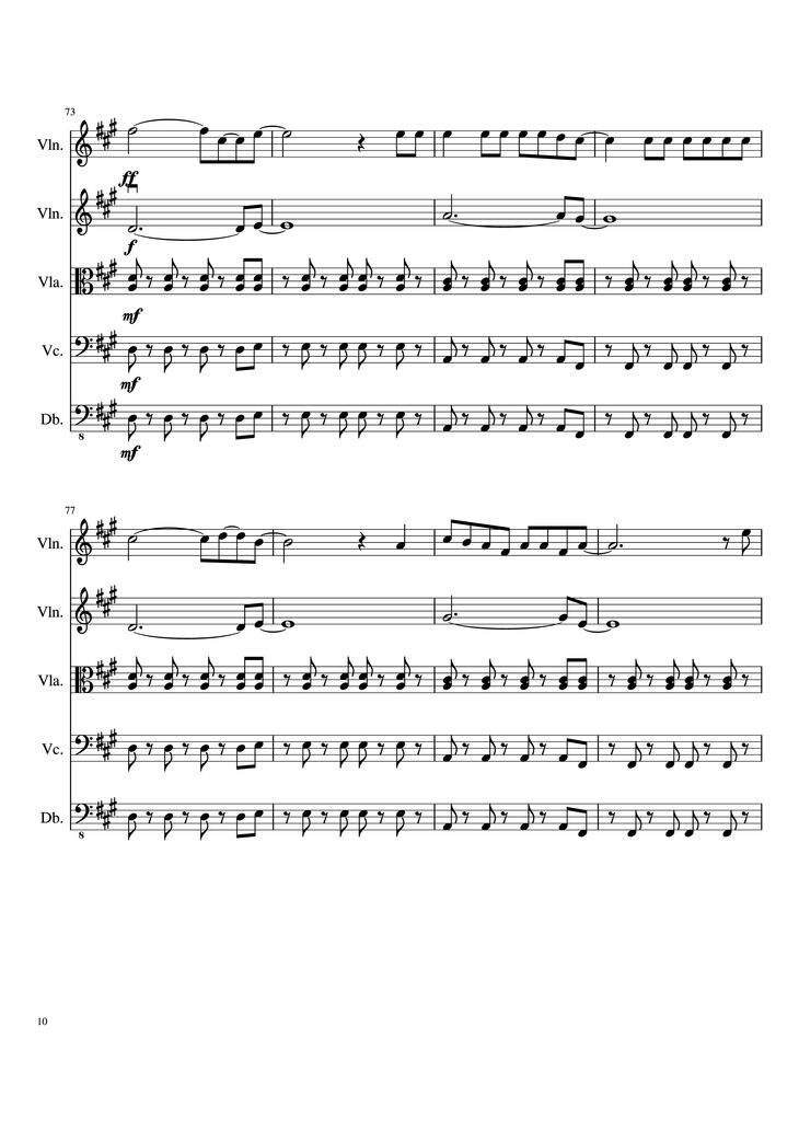 Page 10 of the piano sheet music PDF - Viva la Vida Violin by Oreboy