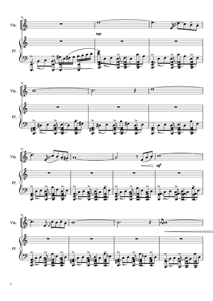 Page 2 of the piano sheet music PDF Piano - Libertango Piano vs Violin by Astor Piazzolla