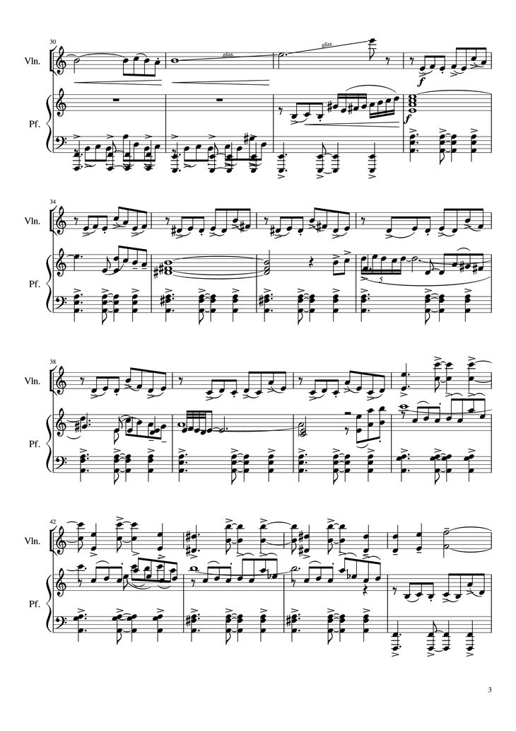Page 3 of the piano sheet music PDF Piano - Libertango Piano vs Violin by Astor Piazzolla