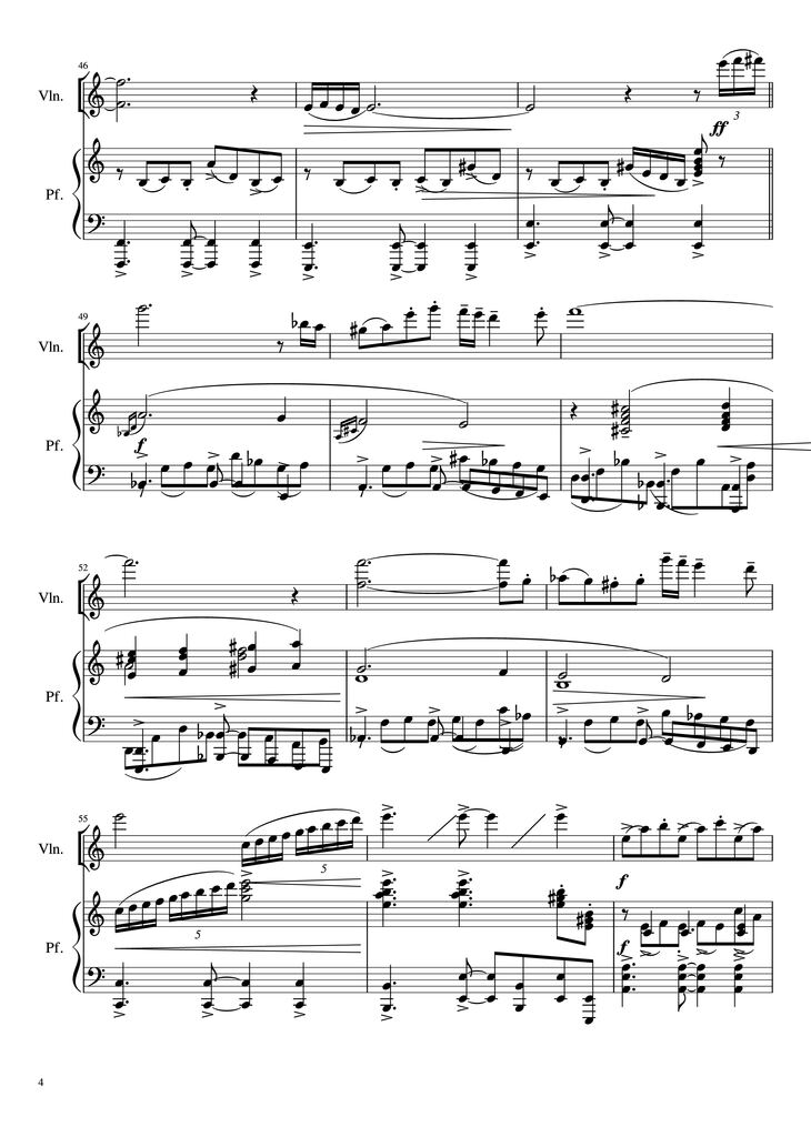 Page 4 of the piano sheet music PDF Piano - Libertango Piano vs Violin by Astor Piazzolla