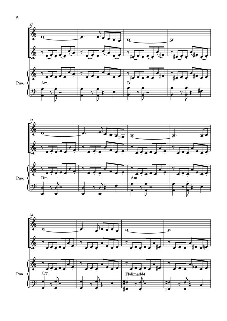 Page 2 of the piano sheet music PDF Piano - Libertango Piano vs 2 violins by Astor Piazzola