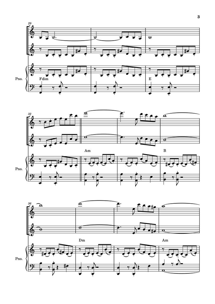Page 3 of the piano sheet music PDF Piano - Libertango Piano vs 2 violins by Astor Piazzola
