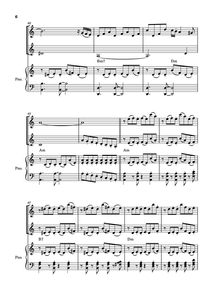 Page 6 of the piano sheet music PDF Piano - Libertango Piano vs 2 violins by Astor Piazzola