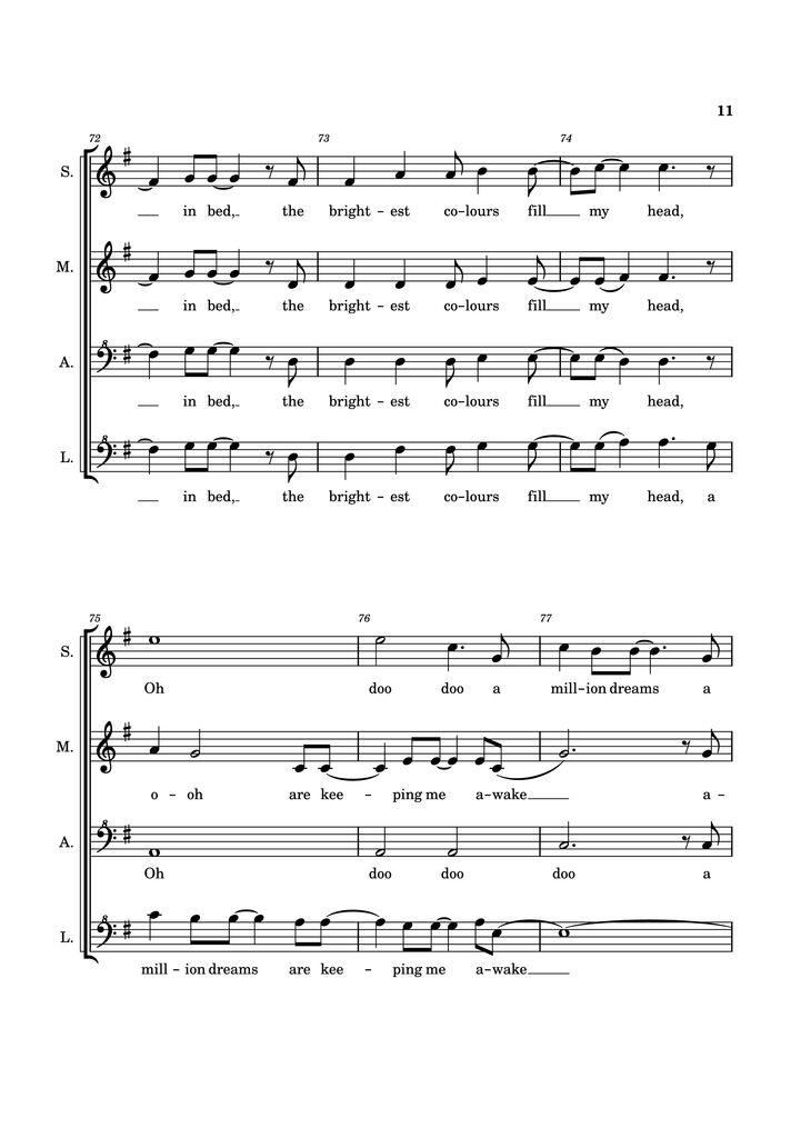 Page 11 of the piano sheet music PDF Piano - A Million Dreams Piano by EaTeN4l1v3