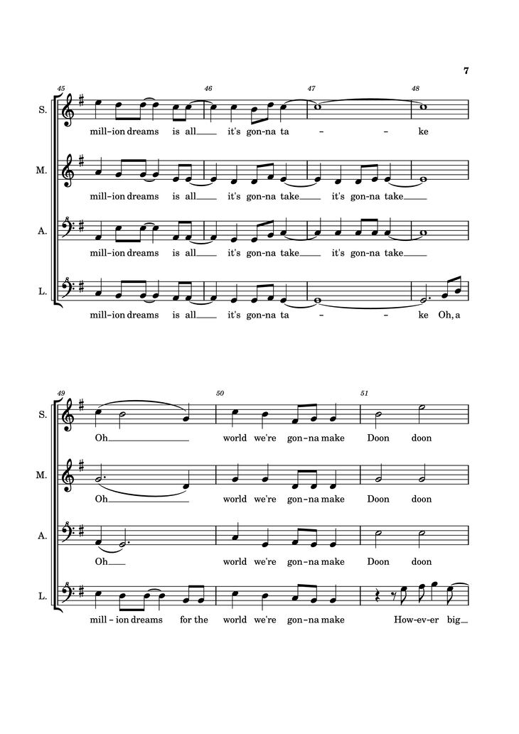 Page 7 of the piano sheet music PDF Piano - A Million Dreams Piano by EaTeN4l1v3