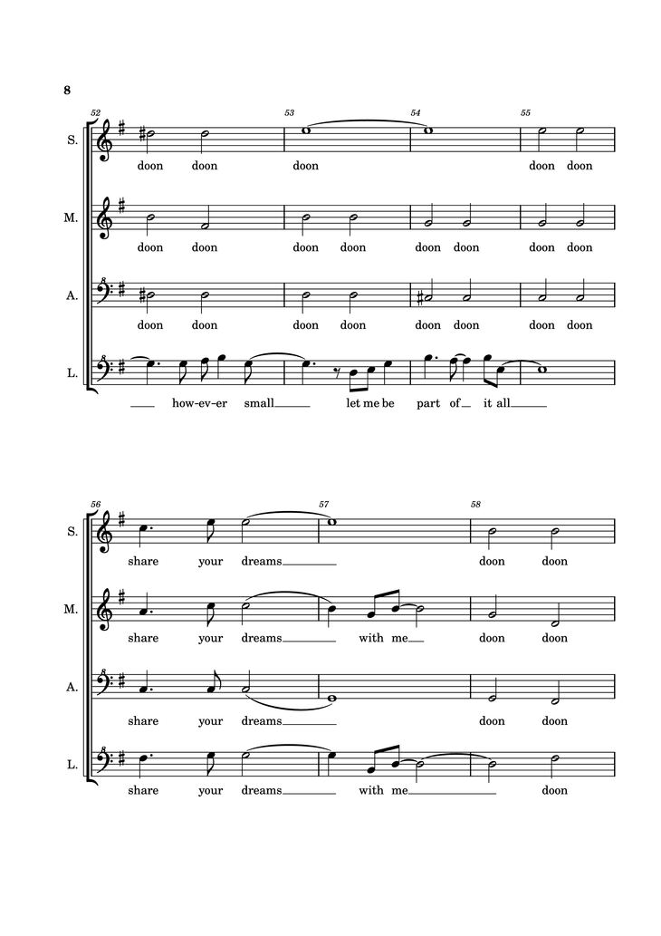 Page 8 of the piano sheet music PDF Piano - A Million Dreams Piano by EaTeN4l1v3
