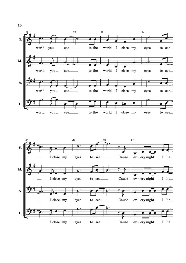 Page 10 of the piano sheet music PDF Piano - A Million Dreams Piano by EaTeN4l1v3