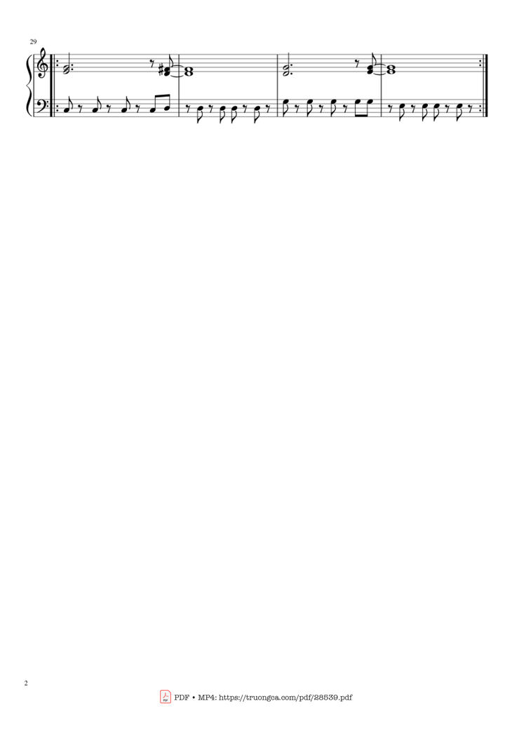 Page 2 of the piano sheet music PDF Piano - Viva La Vida Piano EASY by Coldplay