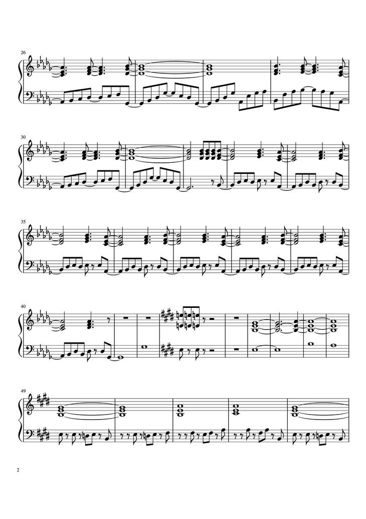 Page 2 of the piano sheet music PDF Piano - It