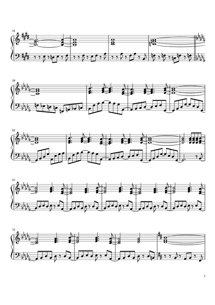 Page 3 of the piano sheet music PDF Piano - It