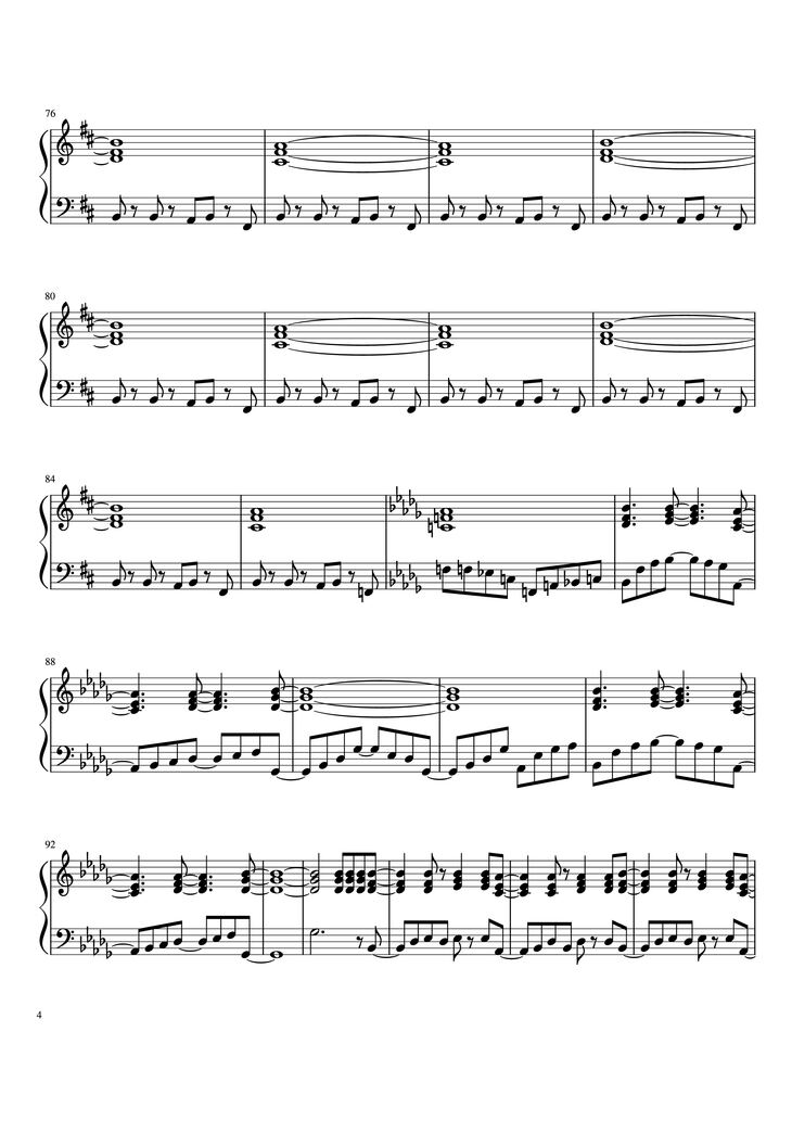 Page 4 of the piano sheet music PDF Piano - It