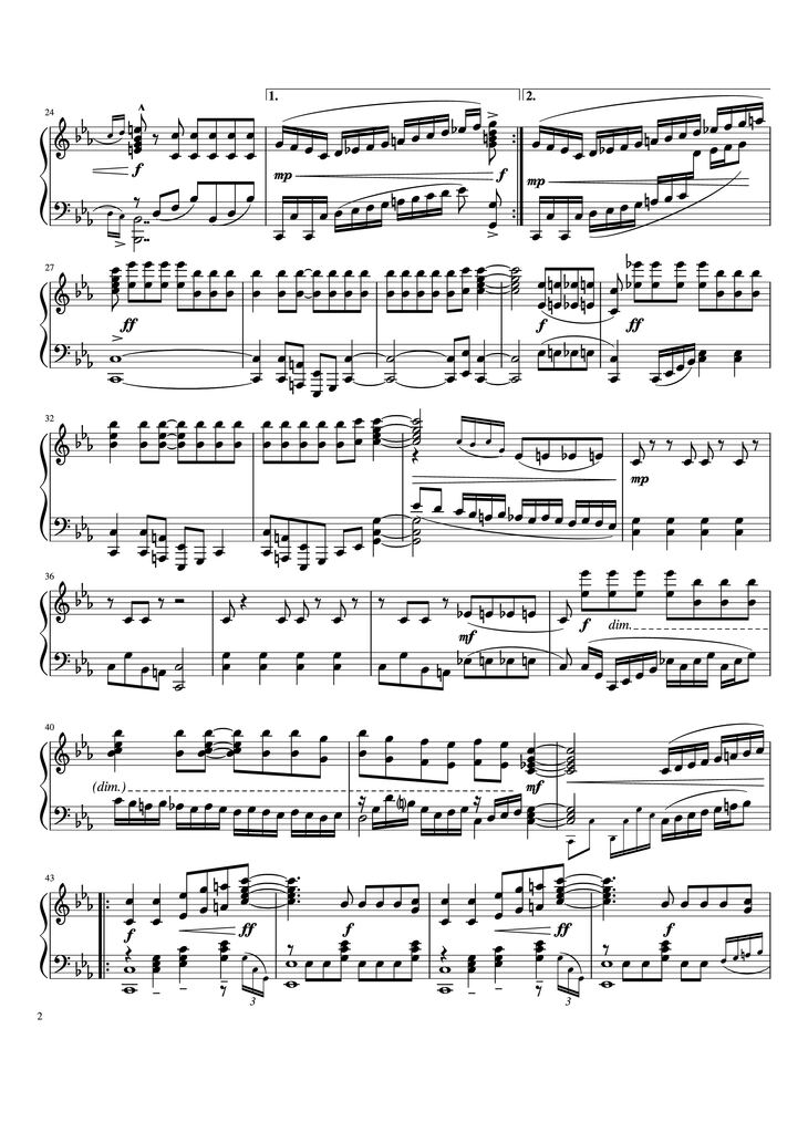Page 2 of the piano sheet music PDF Piano - Bang Bang Piano by Ariana Grande