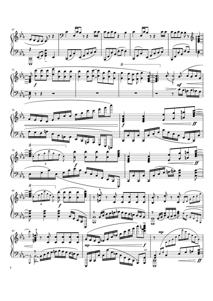 Page 4 of the piano sheet music PDF Piano - Bang Bang Piano by Ariana Grande