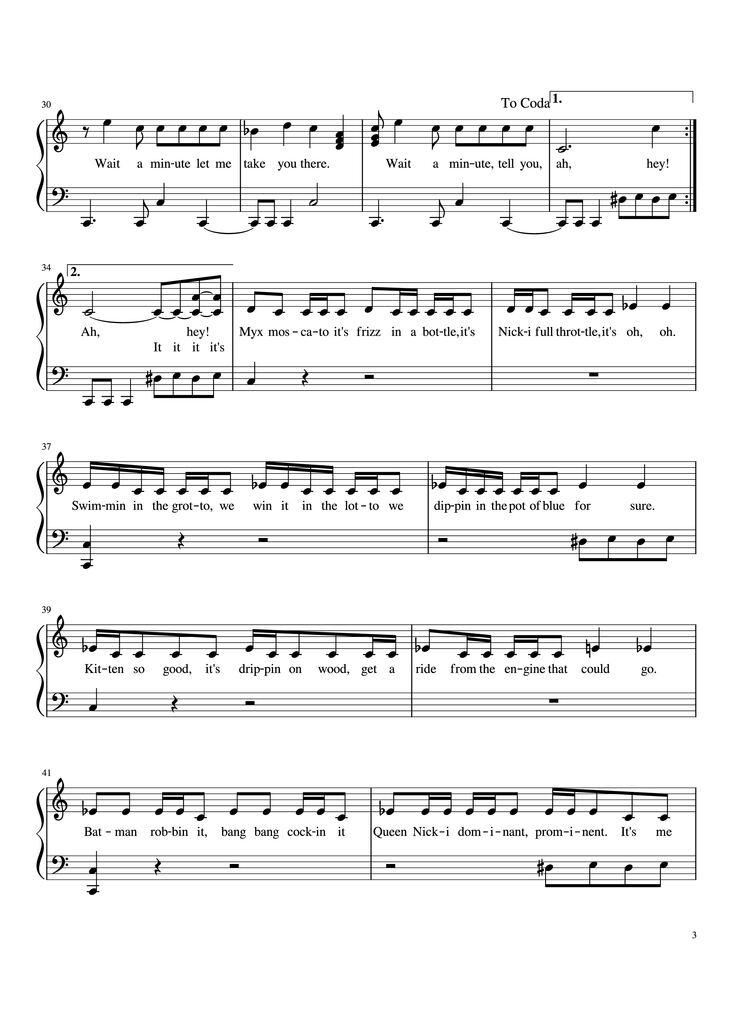 Page 3 of the piano sheet music PDF Piano - Bang Bang Piano (Easy) by Jessie J