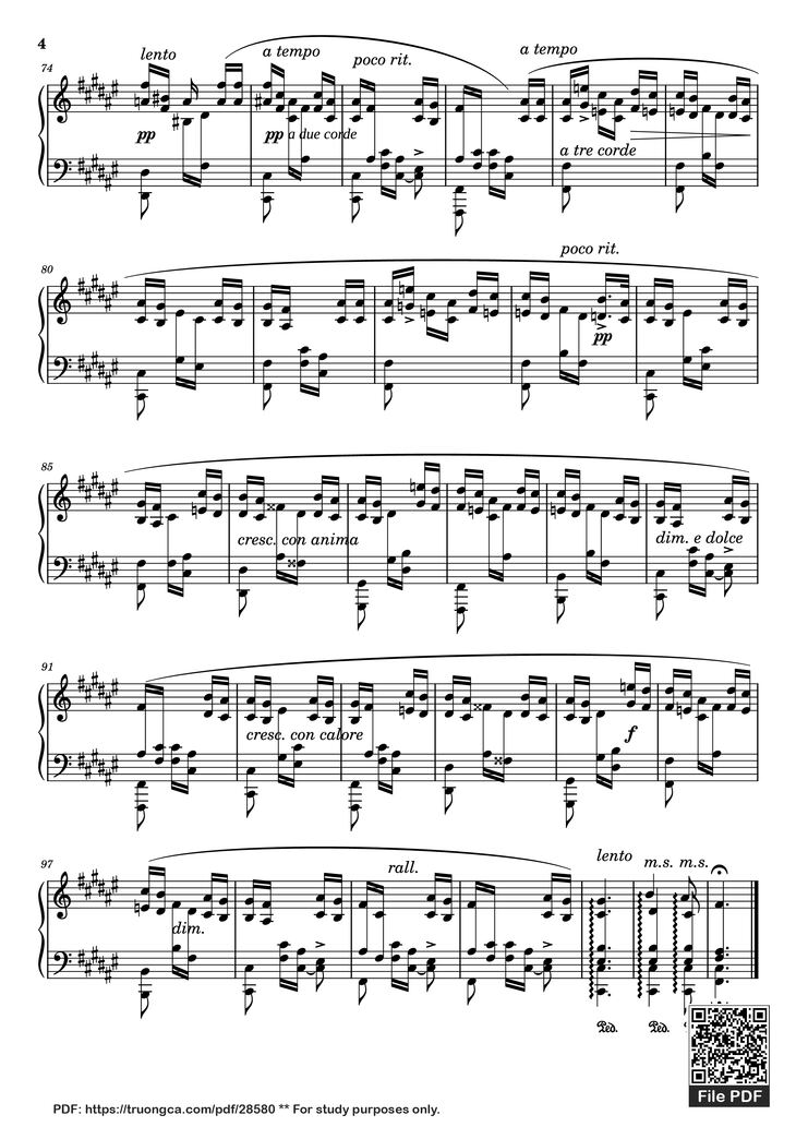 Page 4 of the piano sheet music PDF Piano - Étude Caractéristique No. 6 in F♯ Major by Adolf von Henselt