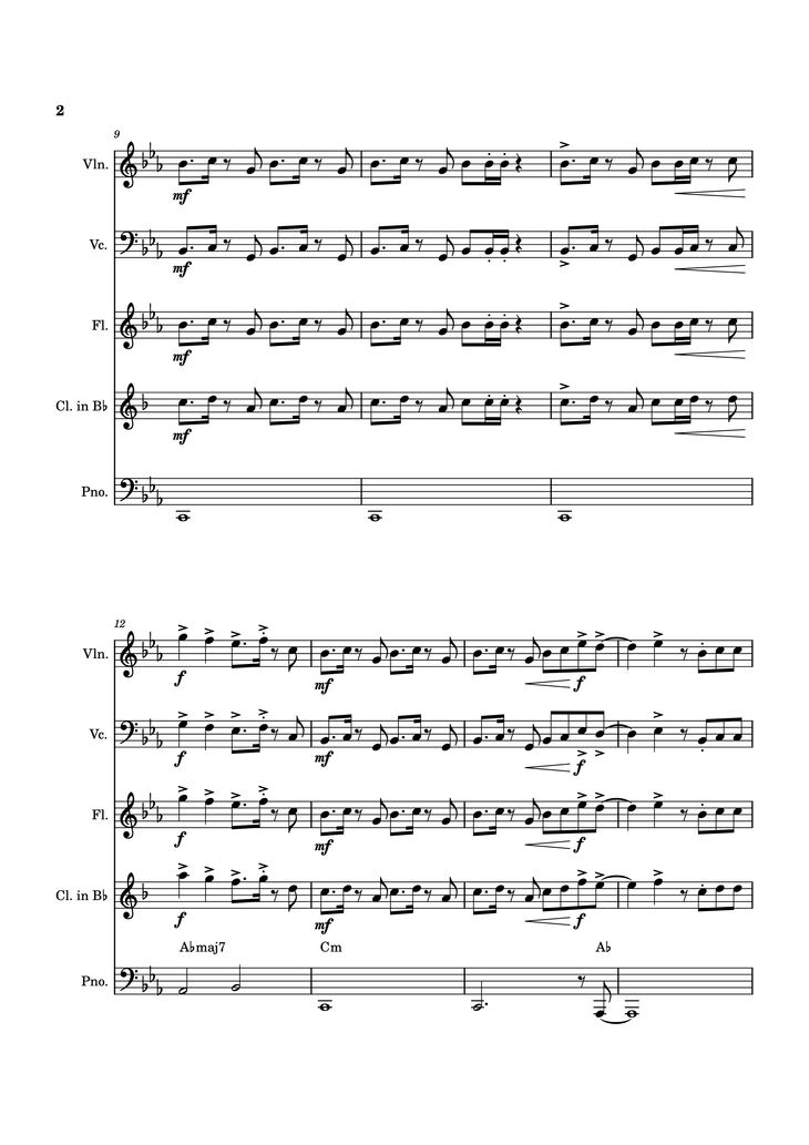 Page 2 of the piano sheet music PDF Piano - Blink Gone Piano by Placeholder