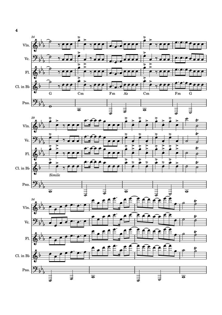 Page 4 of the piano sheet music PDF Piano - Blink Gone Piano by Placeholder