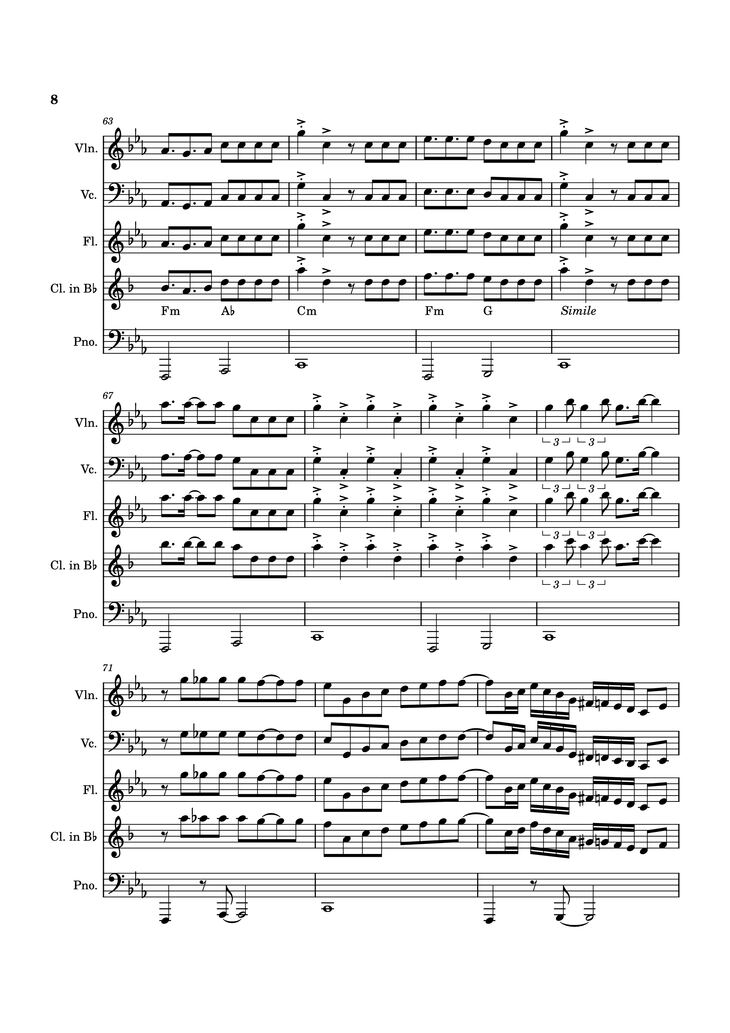 Page 8 of the piano sheet music PDF Piano - Blink Gone Piano by Placeholder