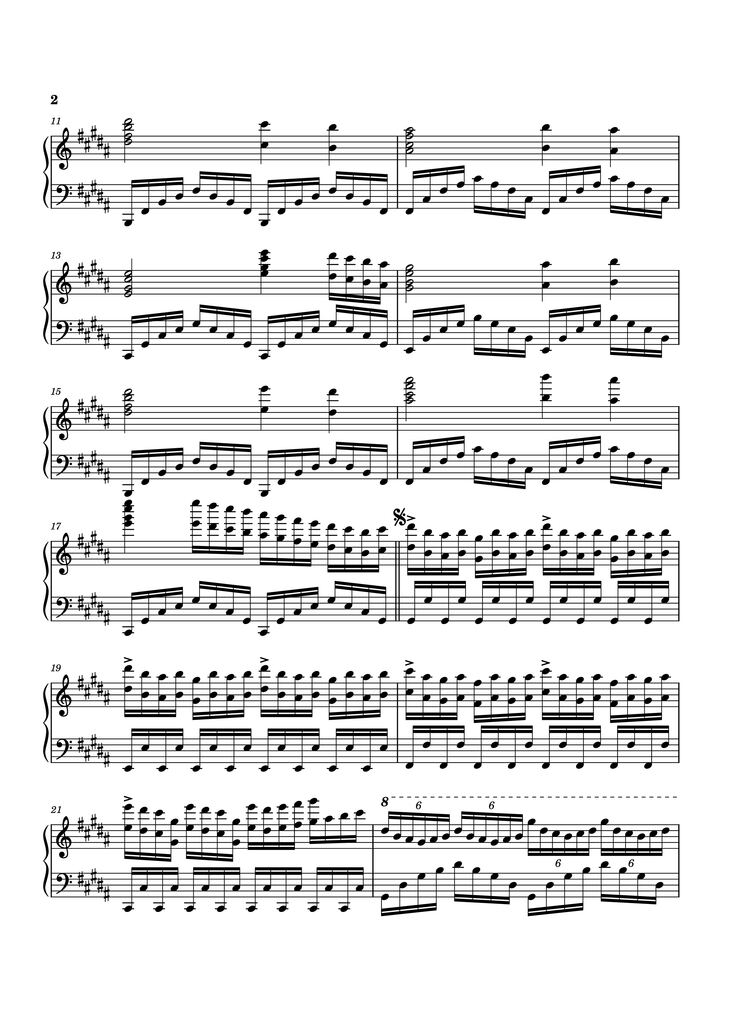 Page 2 of the piano sheet music PDF Piano - PULSE Piano by Tony Ann