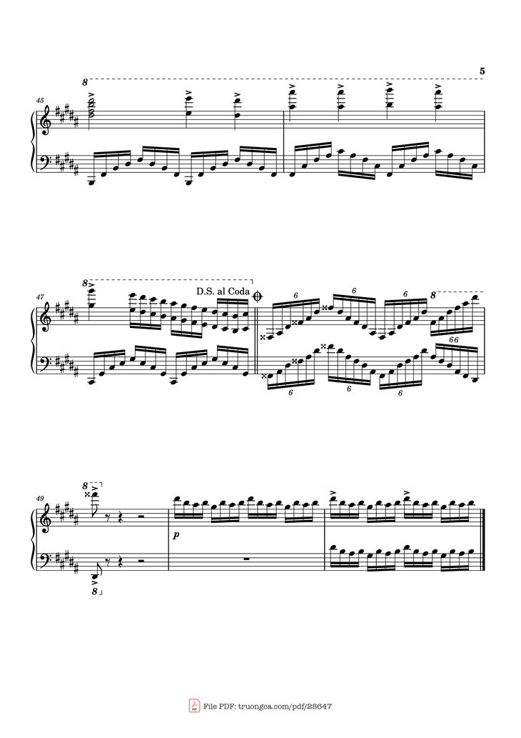 Page 5 of the piano sheet music PDF Piano - PULSE Piano by Tony Ann