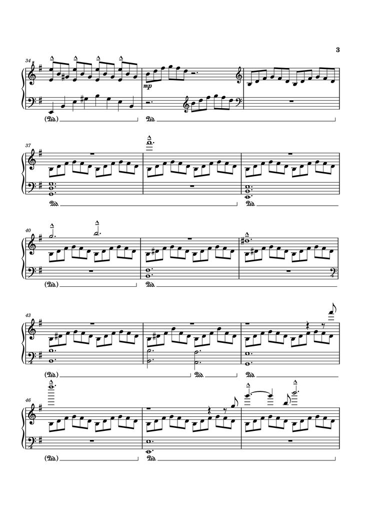 Page 3 of the piano sheet music PDF Piano - Time Piano by Tony Ann