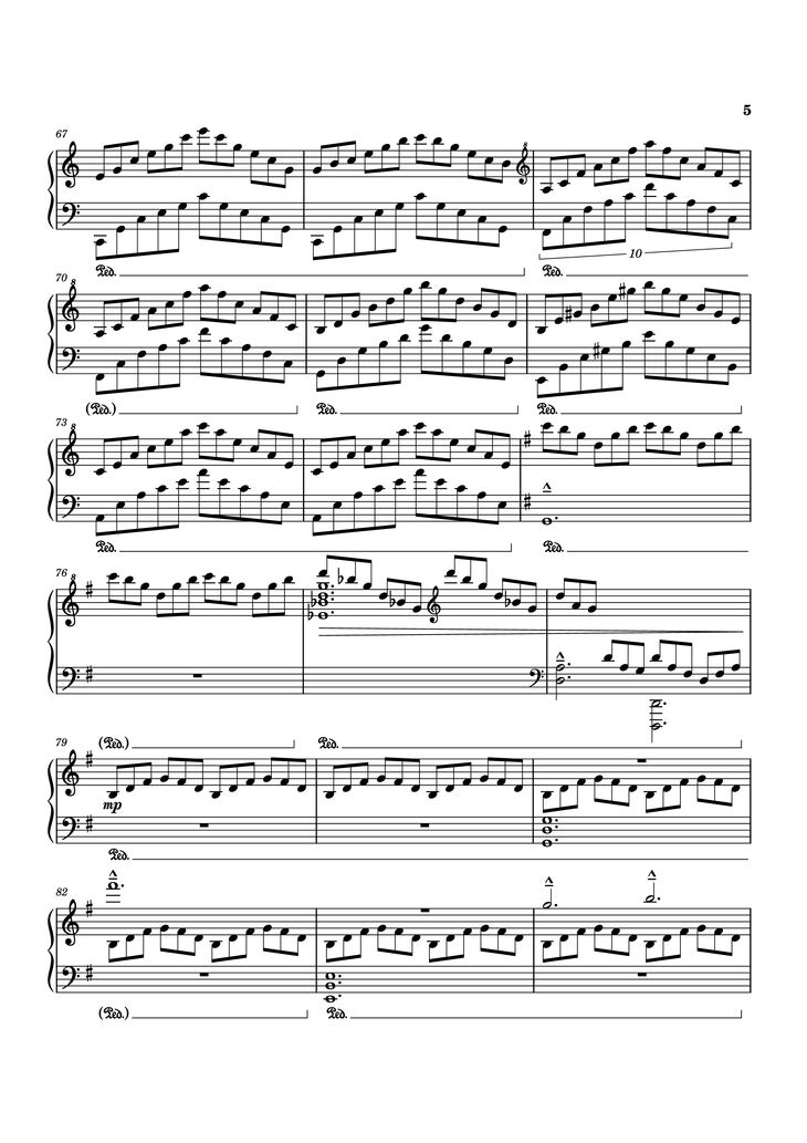 Page 5 of the piano sheet music PDF Piano - Time Piano by Tony Ann