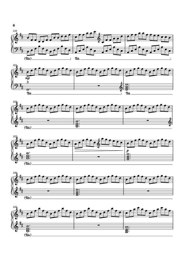 Page 8 of the piano sheet music PDF Piano - Time Piano by Tony Ann