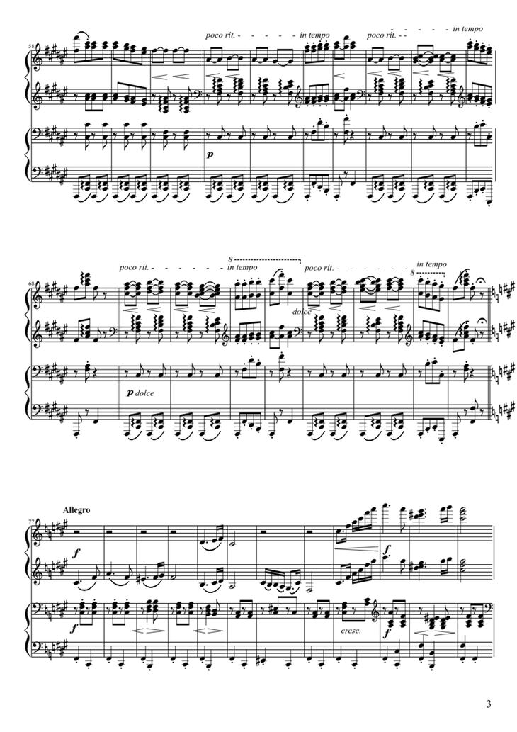 Page 3 of the piano sheet music PDF Piano - Hungarian Dance No. 5 (4 hands Piano) by Johannes Brahms