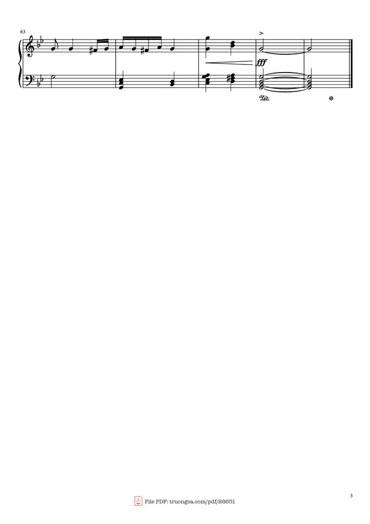 Page 3 of the piano sheet music PDF Piano - Hungarian Dance NO. 5 Piano (Easy) by JOHANNES BRAHMS