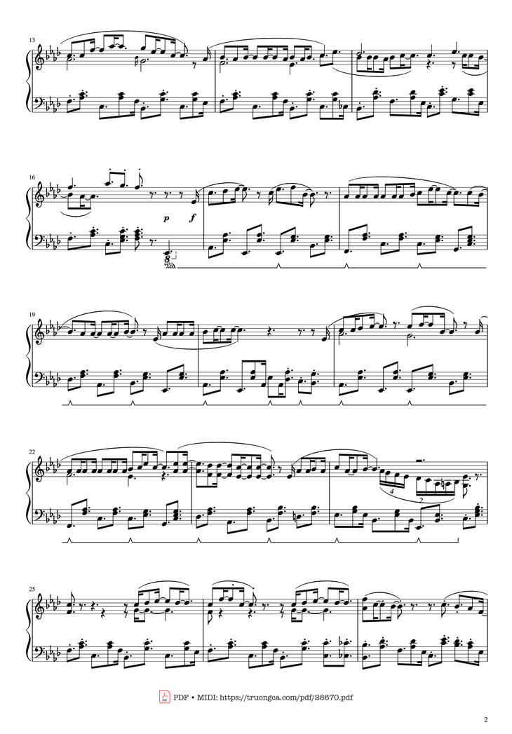 Page 2 of the piano sheet music PDF Piano - Lemon tree Piano by PETER FREUDENTHALER
