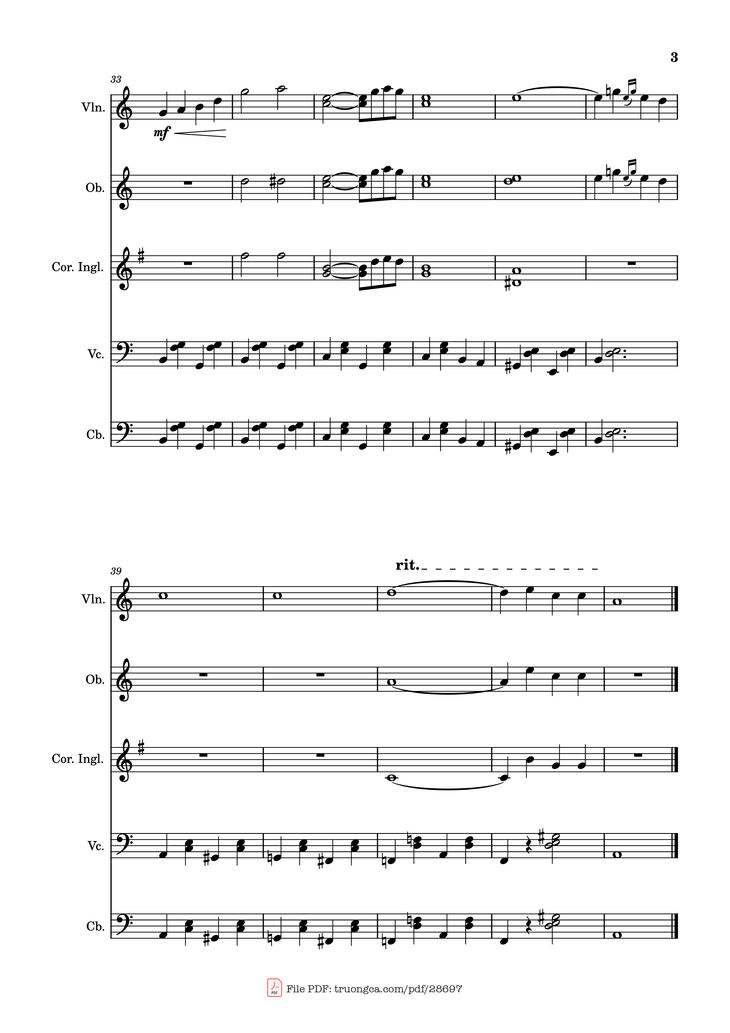 Page 3 of the piano sheet music PDF - VIRGENES DEL SOL Violin by Santy V,                                                                                            