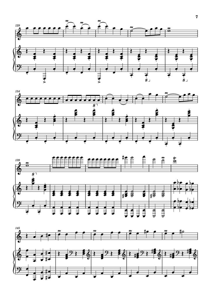 Page 7 of the piano sheet music PDF Piano - Vírgenes del sol Piano by Compositor: Jorge Bravo de Rueda