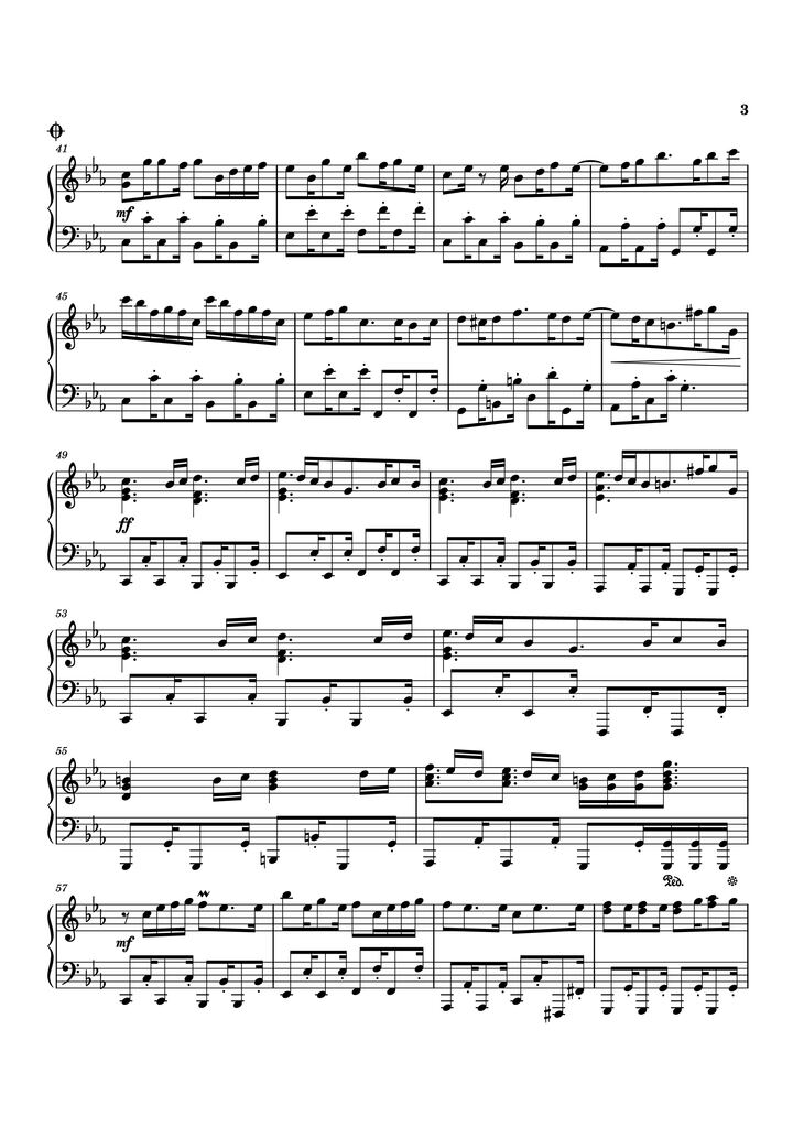 Page 3 of the piano sheet music PDF Piano - Never Be Alone Piano by Shadrow
