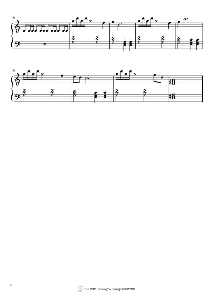 Page 2 of the piano sheet music PDF Piano - The Good, The Bad and The Ugly Piano by Ennio Morricone