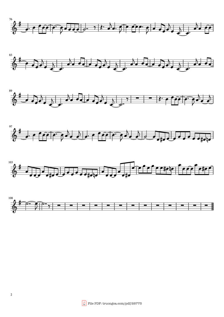 Page 2 of the piano sheet music PDF Piano - Come As You Are Piano by Nirvana
